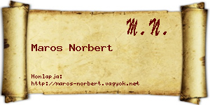 Maros Norbert névjegykártya