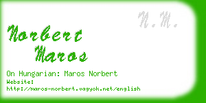 norbert maros business card